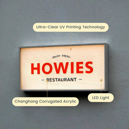 Ripple Acrylic Light Box Sign – Custom Shop Sign with Wavy Texture