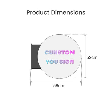 Round Conductive Glass Business Sign – Custom LED Wall-Mounted Sign
