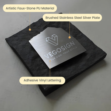 Simple Imitation Stone Stainless Steel Brushed Shop Sign