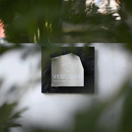 Simple Imitation Stone Stainless Steel Brushed Shop Sign