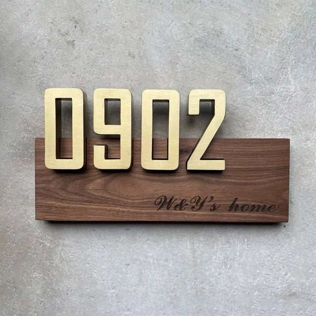 Simple Walnut Sensor Light Flat Door Sign