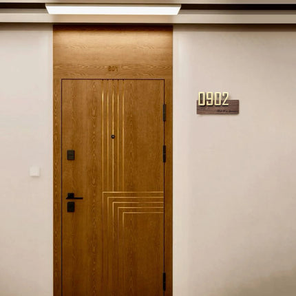 Simple Walnut Sensor Light Flat Door Sign