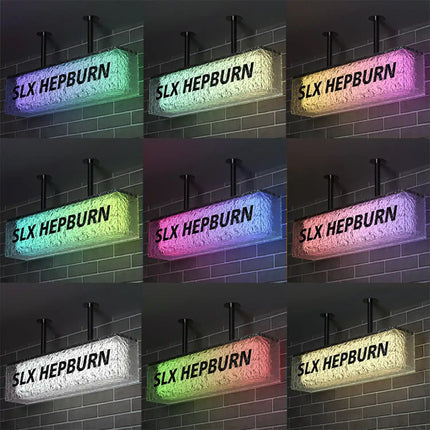 Stone-Texture Acrylic Lightbox – Custom Wall-Mounted Sign – Adjustable LED Display