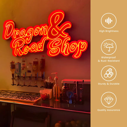Trendy American Retro Neon Light Shop Sign Custom English Description