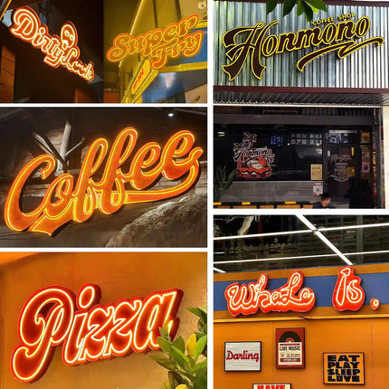 Trendy American Retro Neon Light Shop Sign Custom English Description