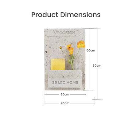 Warm Natural Travertine Bouquet Doorplate